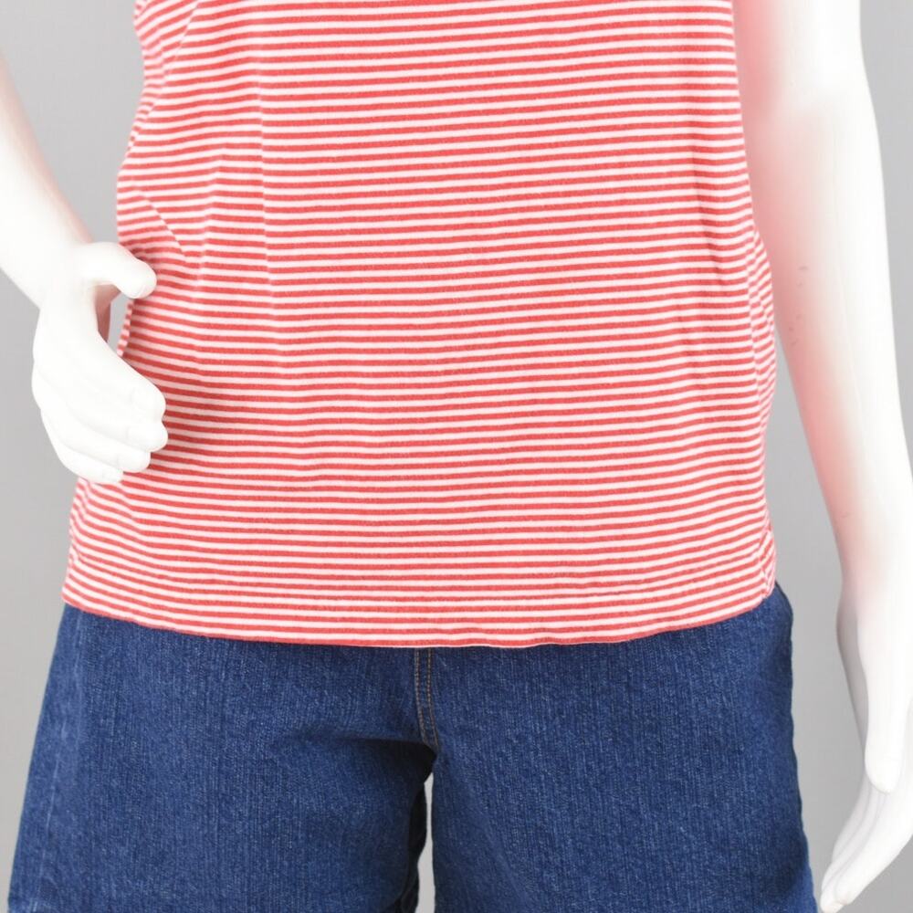 Vintage Basic Editions Red & White Striped Tank T… - image 3